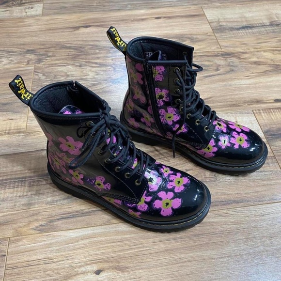 Women’s Wore Once Floral Doc Marten Boots - Picture 3 of 6